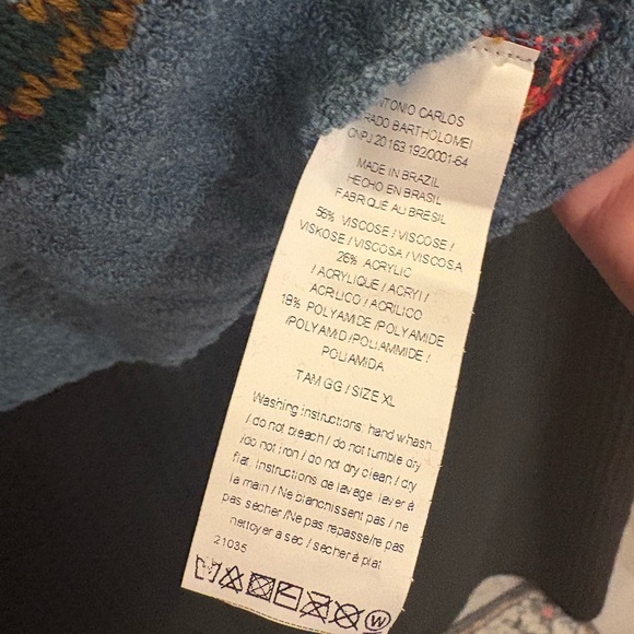 Anthropologie CECILIA PRADO Blossom Mock Neck Sweater In Blue XL NWT - Picture 8 of 8